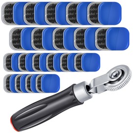 FANOVO Tire Repair Patch Tool Kit, 40 Pack 2.17 Inches, 1.77 Inches Tire and Tube Patch with Auto Repair Stitcher Tool,Square Rubber Tire Patches for Vehicle Motorcycle Bike Puncture Repair (A)