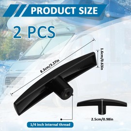 UnibLn 2 Pack Aluminum RV Waste Valve Handle Replacement, Fits 1/2" & 2" & 3" Sewer Black for Camper Dump Valve Handle