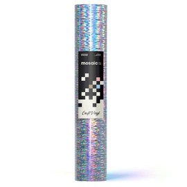 VViViD Mosaic+ Silver Brushed Holographic 1ft x 5ft Crafting Vinyl Crinkle-Free 8yr UV Finish Crafting Vinyl