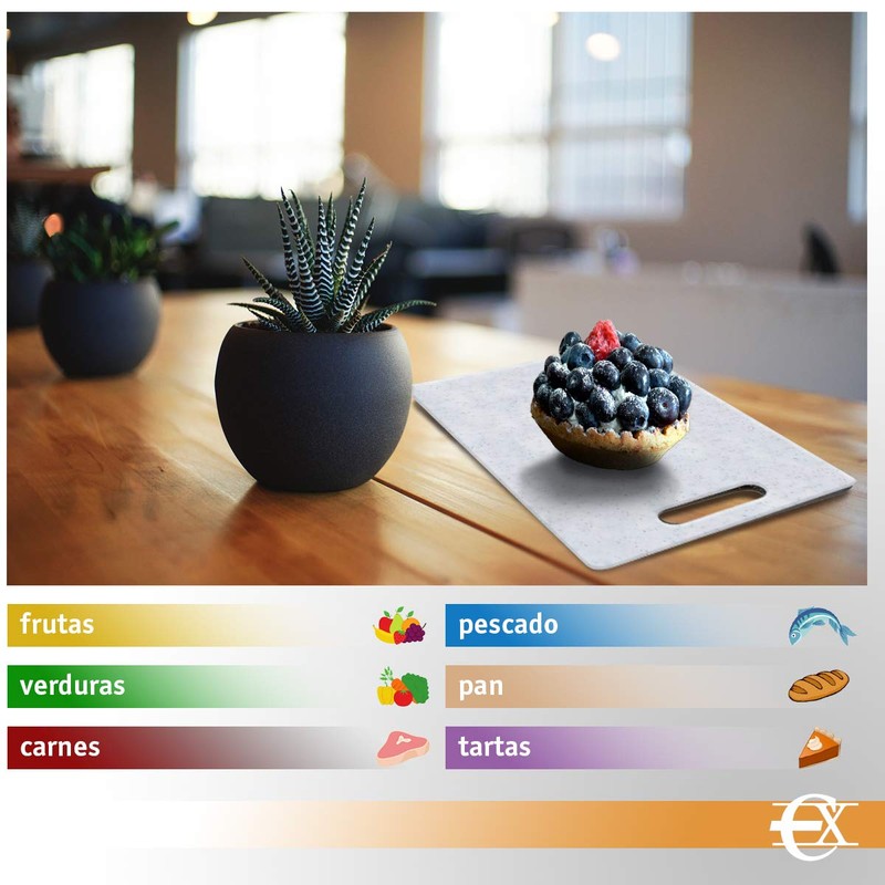 Euroxancy Plastic Chopping Board Granite Look Kitchen Accessories White Large