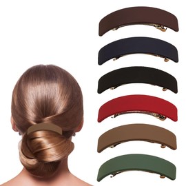 scicent Hair Barrettes Girls 6 Pcs Large Snap Hair Clips Spring Hair Pins Fashion Hair Grips for Women Elegant Solid Color Hair Clip No-Slip Hair Accessories for Daily Work - 28010