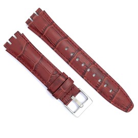 diloy Leather Watch Strap Compatible with Swatch Irony and Scuba Leather with Crocodile Embossed Croco Grain 21-23 mm Ref 328, Leather, Not applicable