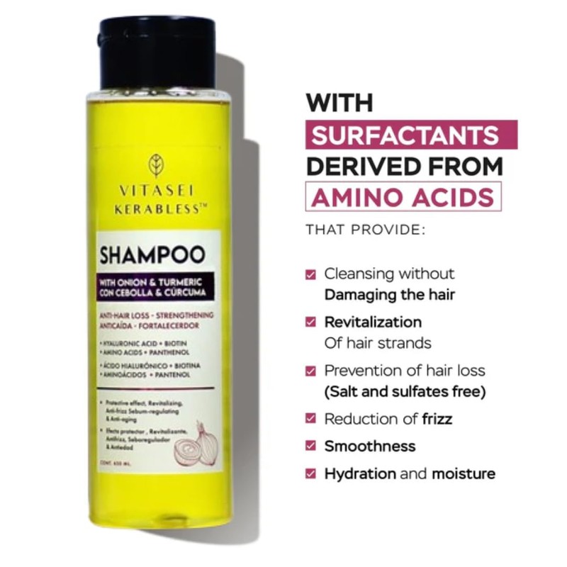 VITASEI Shampoo Kerabless With Onion And Tumeric - Hair Revitalizing