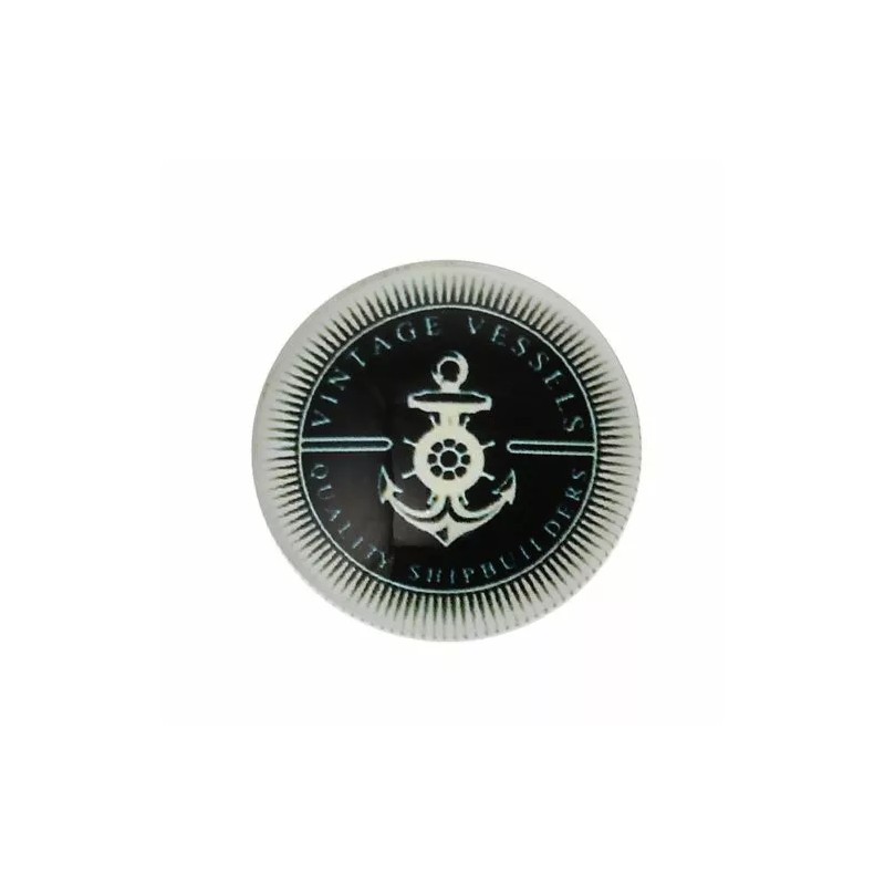 Unbranded 10 pcs Circle Compass Anchor Glass Round Dome Seals