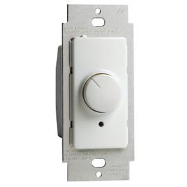 Leviton RPI06-1LX IllumaTech 600W Preset Incandescent Illuminated Rotary Dimmer, Single-Pole and 3-Way, White/Ivory/Almond