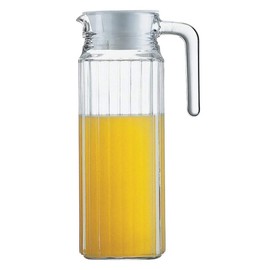 SAVEX Glass Water Jug Transparent Fridge Fruit Juices Liquors Jug with Lid 1.2 Litre Capacity (1.2L)