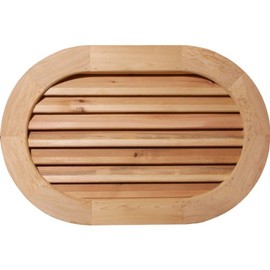 Ekena Millwork GVWRE22X1400SFPPI Horizontal Round Ended Gable Vent, 22"W x 14" (27"W x 19"H Frame Size), Primed Pine