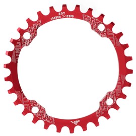 MUNEFE 104BCD Single Speed Chainring, Aluminum Alloy Chainring, Narrow Wide Chainring, Suitable for Making Your Ride Smoother (Red)