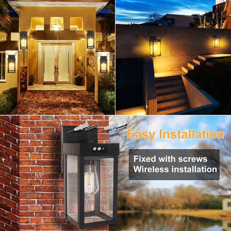 CYHKEE Solar Wall Lights Outdoor Waterproof with 3 Lighting Modes
