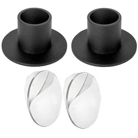 2 Pcs Black Iron Candle Holder with 2 Pcs Double Sided Tape for Dinning, Taper Candles, Wedding and Party Decoration (Black)