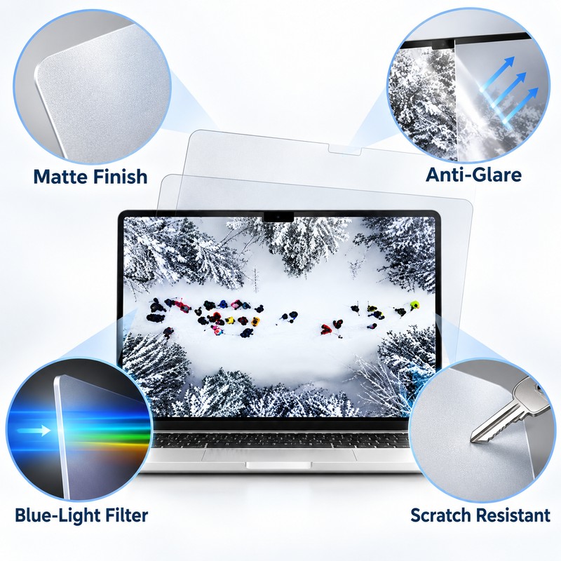 2-Pack Anti Blue Light Matte Screen Protector for MacBook Air