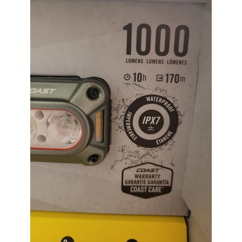 Coast "3-PACK" 1000-Lumen Headlamp Rechargeable Dual Power WATER PROOF IPX7