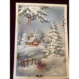 Vintage postcard "Happy new year" in Italian