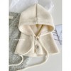Women's Korean Button Cashmere Balaclava Hat - Full Coverage Winter Warm LF3623 Free Size/Khaki 3ea