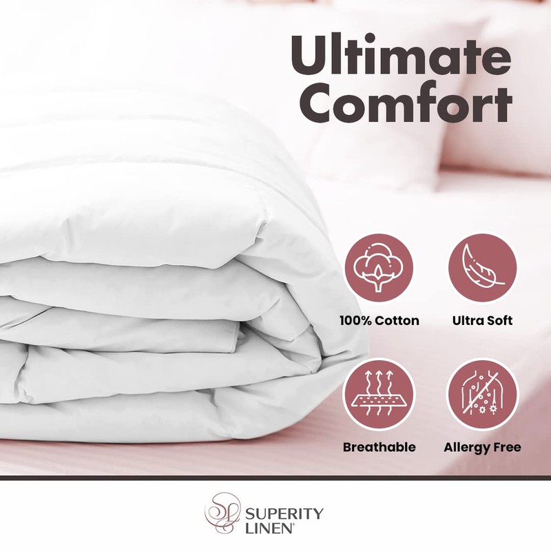 Superity Linen Duvet Cover Queen Size - Soft, Breatheable, Comfortable,