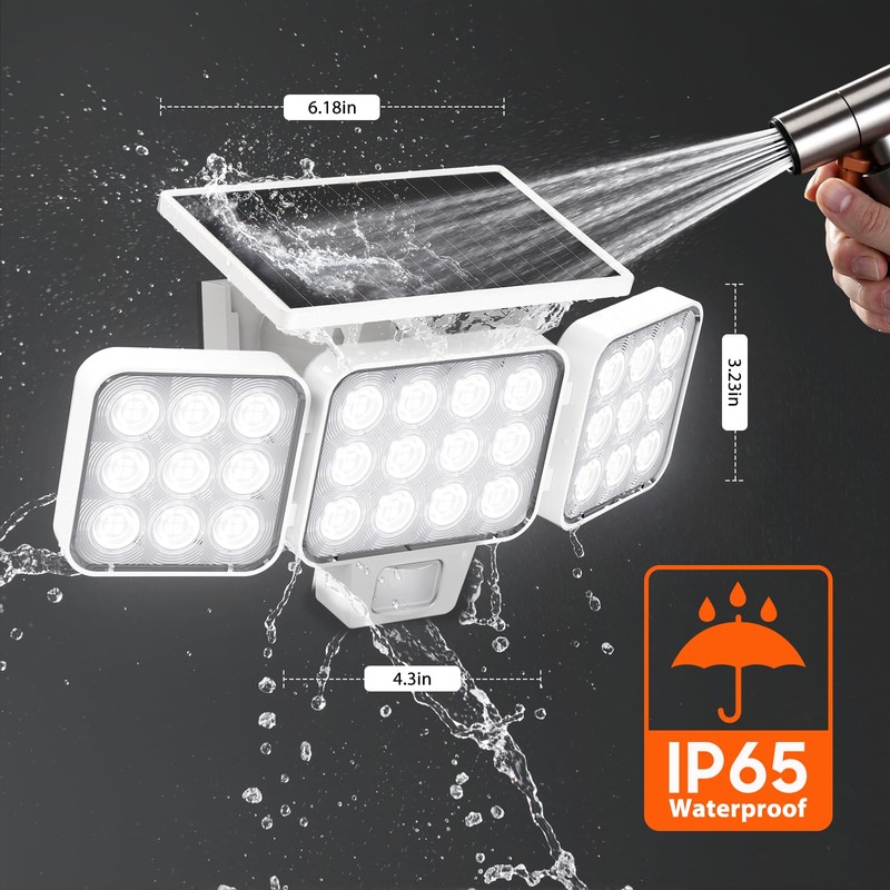 WdtPro Solar Lights Outdoor Motion Sensor, 3500LM Bright Solar Flood