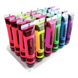 Tienda Oki 120 Pintura Neón Cuerpo Body Paint Brillo Luz Negra Carnaval