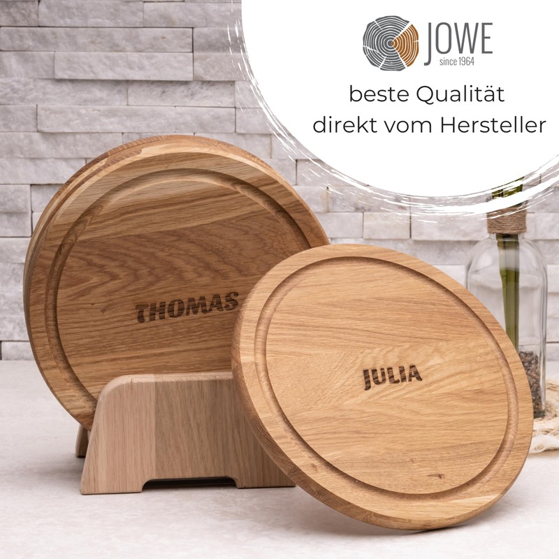 JOWE Round Wooden Kitchen Chopping Board in Oak | Oak