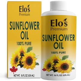 Premium Sunflower Oil for Cooking 8 fl oz – All-Natural Oil for Frying, Sautéing, Baking, Grilling, and Salad Dressings BY ELO’S PREMIUM