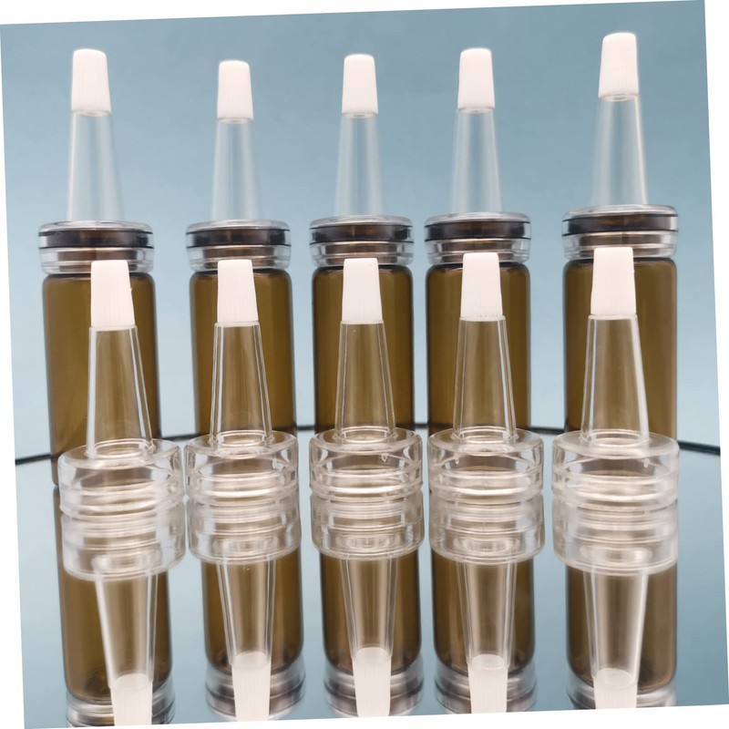ULTECHNOVO 100pcs Professional Horn-shape Vial Bottles Caps for Essence Storage