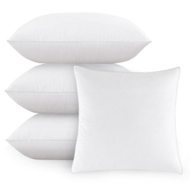 ANT-HOME 16"x16" Pillow Inserts Soft Feather Pillow Set of 4 Indoor Decorative Sofa Down Pillows Bed Pillows Couch Pillow
