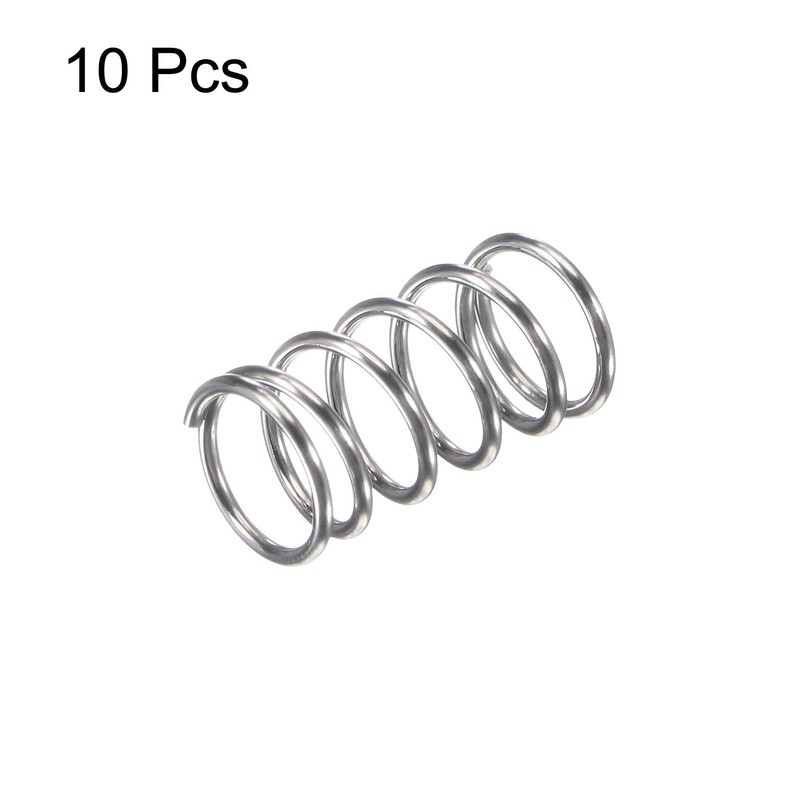 sourcing map Compression Spring,304 Stainless Steel,8mm OD,0.8mm Wire Size,9mm Compressed