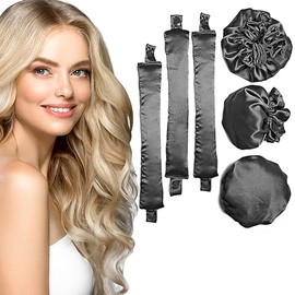 juegos/6 piezas de rizadores de pelo satinados nuevos sin calor, rulos para rizos sin calor con gorros para el cabello, diadema suave con rizador sin 