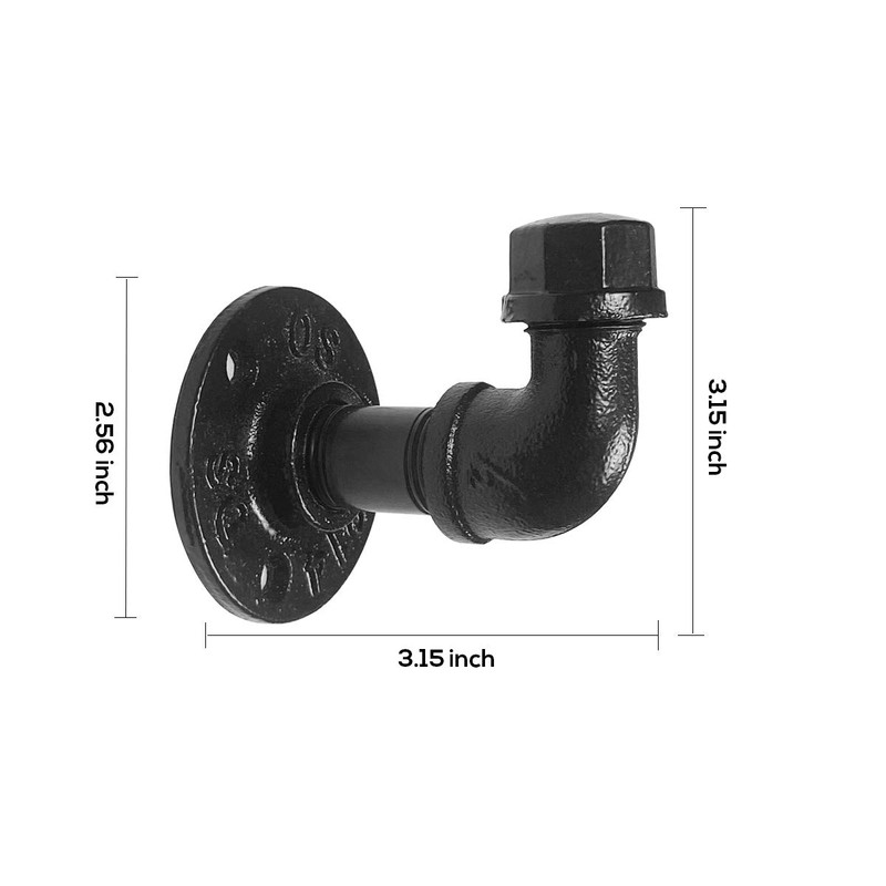 MINCORD 3Pcs Industrial Pipe Decor Coat Hook Racks - Heavy