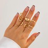 ANGLEQUEEN Gold Chunky Rings Set for Women Open Stacking Knuckle
