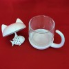 Anya Clear Glass Cat Tea Mug 8 Oz Speckled Base