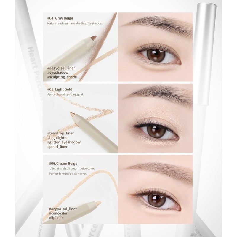 Heart Percent Dote On Mood Gel Eyeliner Pencil, Long-Lasting Waterproof