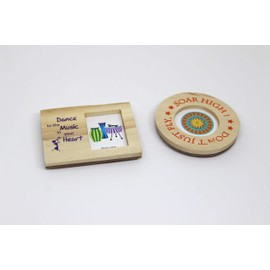 IVEI small wooden photo magnets - circular and rectangular - birthday return gifts - mini photo frames - magnets