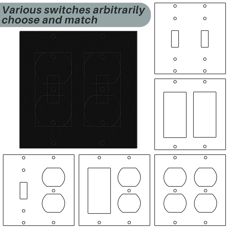Tondiamo 20 Pcs Black Wall Insulation Gasket Rectangle Wall Plate