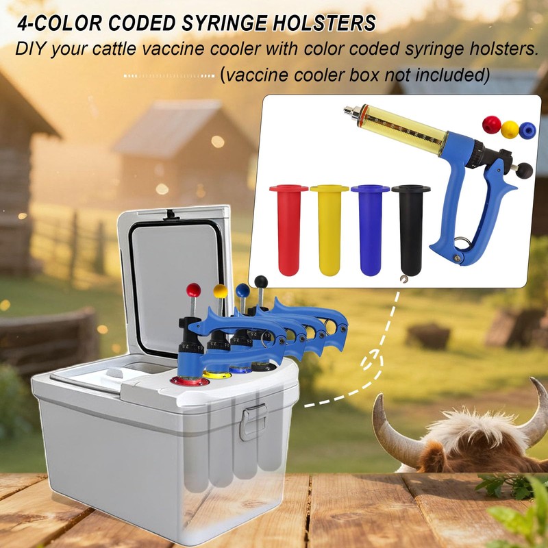 RANCH CHOICE 50ML Automatic Livestock Syringe, Adjustable Continuous Repeating Luer