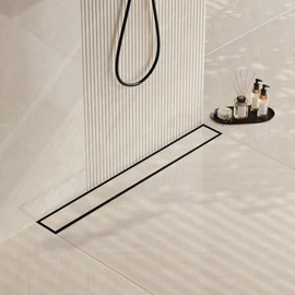 Neodrain 28 in Matte Black Linear Shower Drain- with 2-in-1 Flat & Tile Insert Cover, 304 Stainless Steel Rectangle Shower Floor Drain,Floor Shower Drain