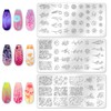 beinkmake 3Pcs Flower Nail Stamping Plate Set Tulips Roses Stainless