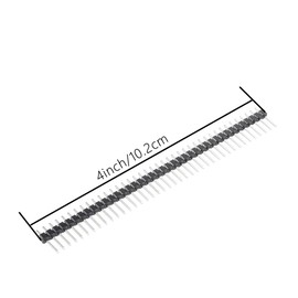 40 Pin Header - 2.54mm Single Row Male Header Connector for Arduino, Breadboard, PCB Connectors (Straight, 24)