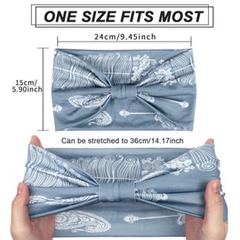 Kavya Haarband Damen, 4 Stück Breite Stirnband Damen Boho Headband Weiche Elastische Haarbänder Yoga Haarreifen Damen und Mädchen Haarschmuck