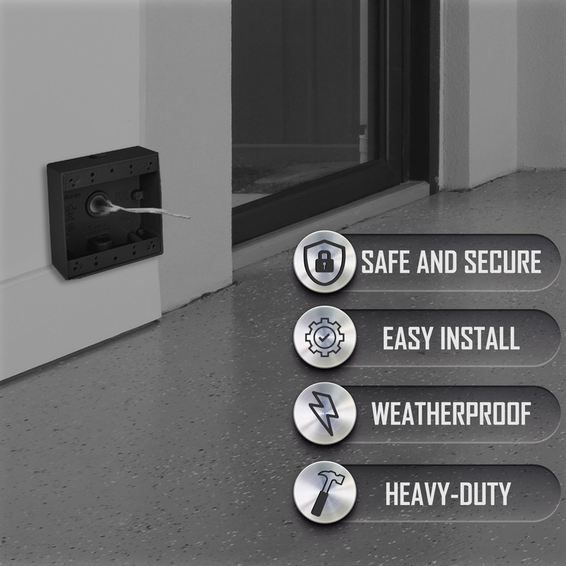 2-Gang Weatherproof Box, Three 3/4 in. Outlets, Bronze