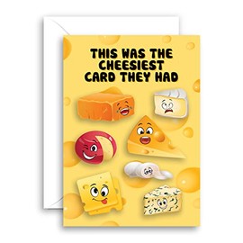 Lithobee - Funny Birthday Card - Cheesiest Card - Rude Birthday Cards for Mum Dad Son Brother Sister Best Friend - Humorous 30th 40th 50th Bday Cards