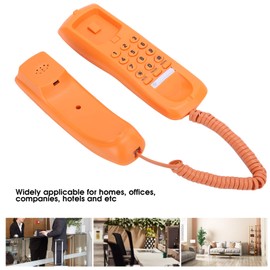kx Home Office Telephone Orange, Mini Lanldine Phone Portable Thin Telephone Single Line Corded Desk Phone for Homes, Offices, Companies, Hotels