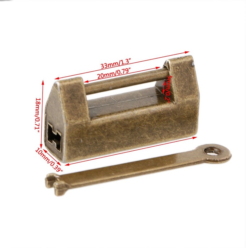 caralin Chinese Old Style Lock Vintage Brass Padlock Wedding Jewelry