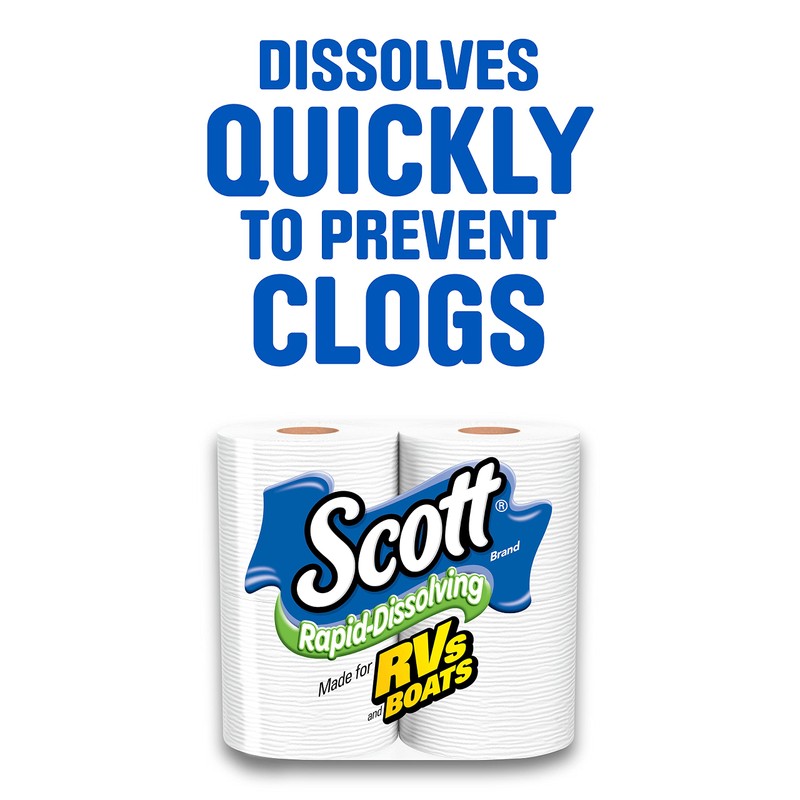 Scott Rapid-Dissolving Toilet Paper, Bath Tissue for RV & Boats