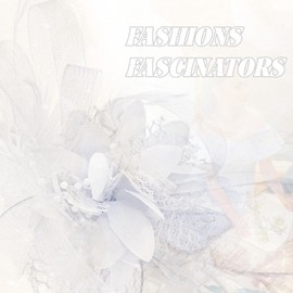 WATAME Fascinators for Women High Tea Headwear Flower Fascinator Hats Mesh Kentucky Derby Hats Girls Headband and Clip (CA/US, Alpha, One Size, White)