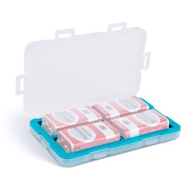 JJC Silicone 9V Battery Case Holder Organizer, PP Battery Storage Box for 4pcs 9V Batteries, Water-Resistant with 4 Snap Latch for Secure Protection