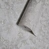 Gray Brass Metallic Distressed Pearl Plaster Textured Victorian Damask Wallpaper