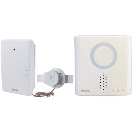 Revex XPN Series XPN760 Wireless Chime Transmitter/Receiver Set, Sound/Shock Sensor, For Additional Use, Light and Sound Call Chime, Security