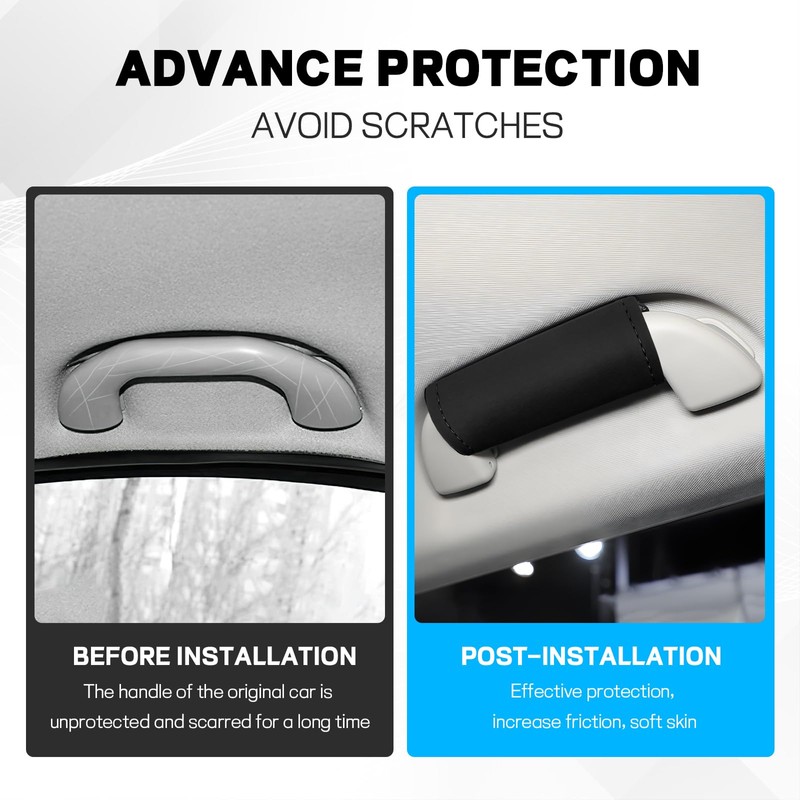 wuyaoyao 2PCS Car Inside Grab Handle Cover, Leather Inside Car