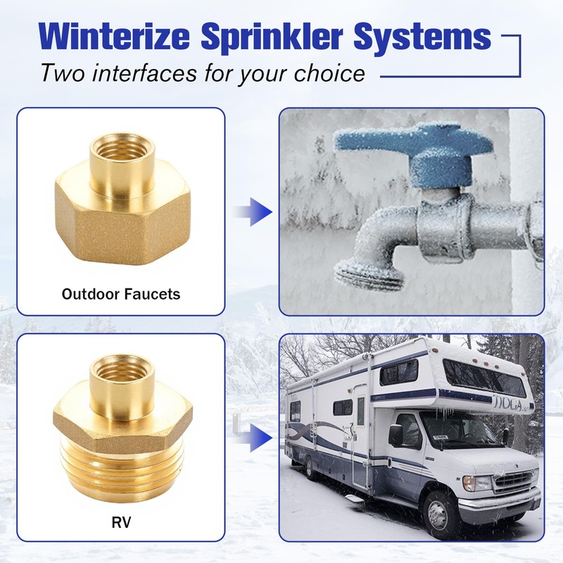 RV Winterizer Kit, 16.9" RV Water Blowout, Sprinkler Winterizing Blowout