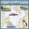 Boothbay Harbor, Maine, Nautical Chart (Absorbent Ceramic Coaster, Single, Cork